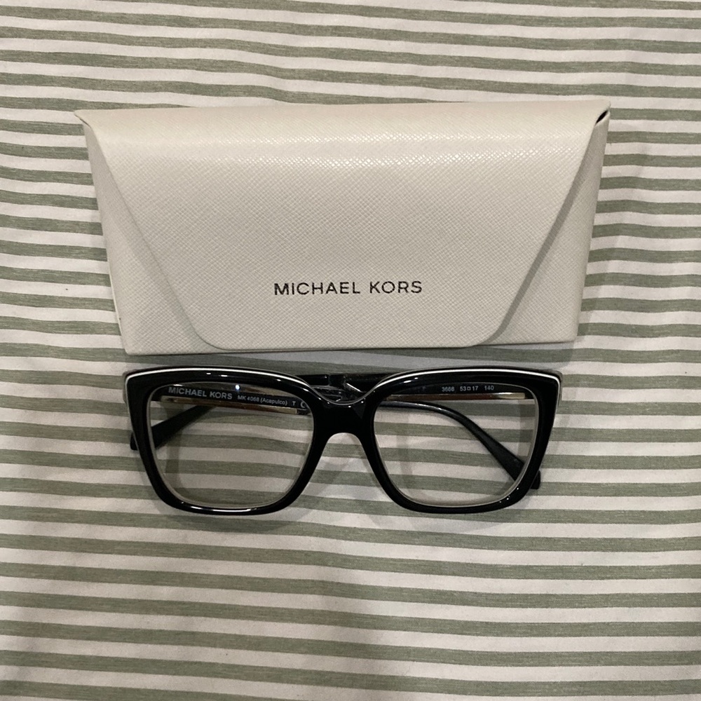 Michael Kors Black Square Optical Glasses with White Hard Case - Picture 5 of 16